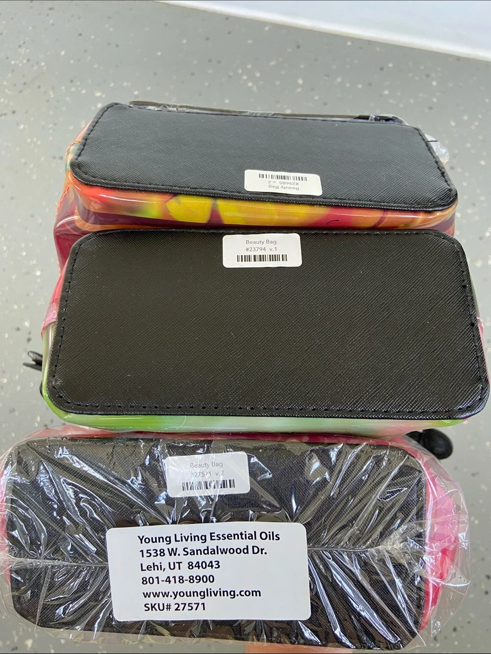 Young Living Floral Cosmetic Pouch Set of (4) Fall, Winter, Spring & Summer